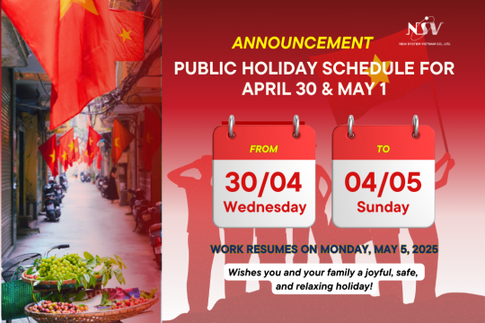 ANNOUNCEMENT: PUBLIC HOLIDAY SCHEDULE FOR APRIL 30 & MAY 1